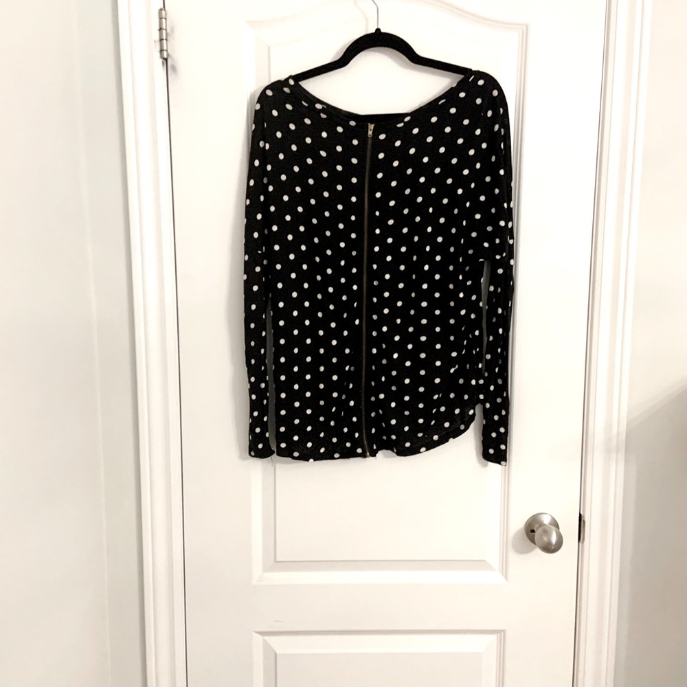 Black and white polka dot long sleeve
